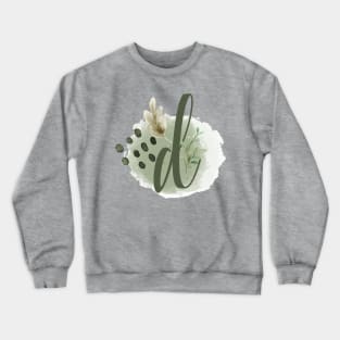 D Floral Letter Capital letter D | Monogramer D | Monogram Crewneck Sweatshirt